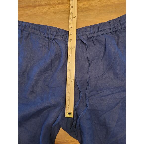 Charter Club Women’s 100% Linen Wide Leg Pants Blue Pull-On Sz L NWOT - Picture 6 of 9